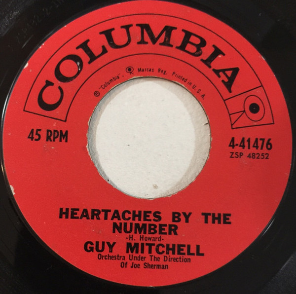 Guy Mitchell - Heartaches By The Number (7", Single)