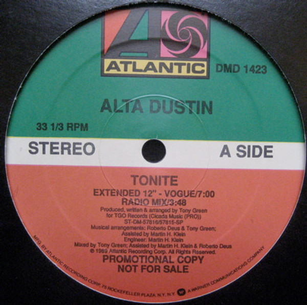 Alta Dustin - Tonite (12", Promo)