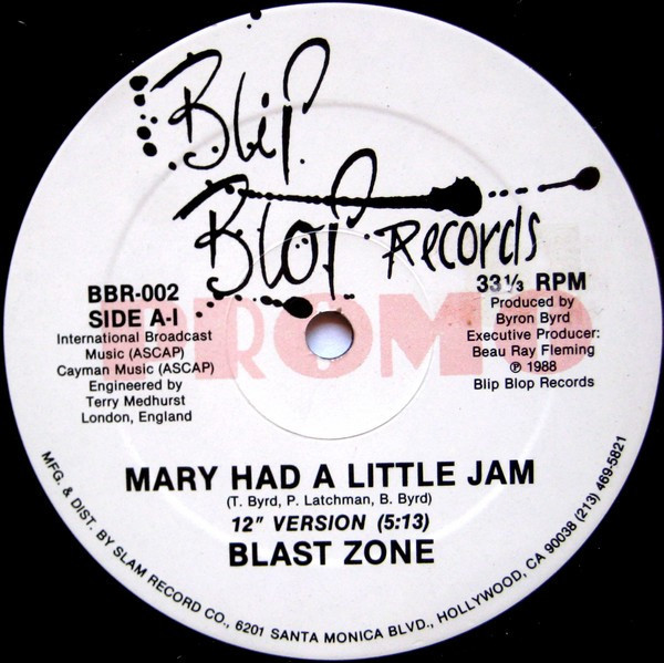 Blast Zone - Mary Had A Little Jam (12", Promo)