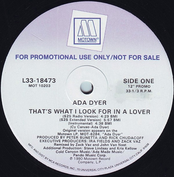 Ada Dyer - That's What I Look For In A Lover (12", Single, Promo)