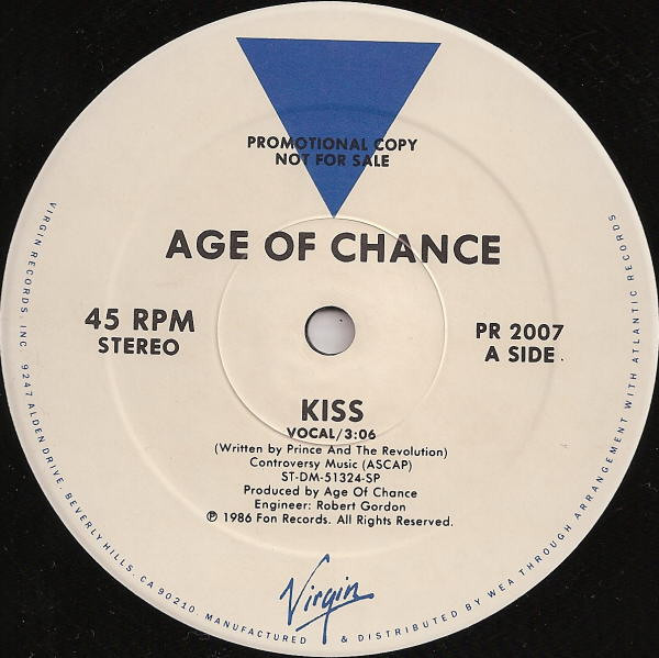 Age Of Chance - Kiss - Virgin - PR 2007 - 12", Promo 938219253