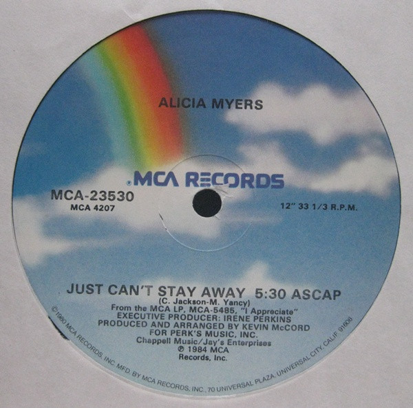 Alicia Myers - Just Can't Stay Away / Appreciation (12")