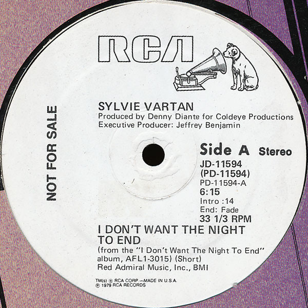 Sylvie Vartan - I Don't Want The Night To End (12", Promo)