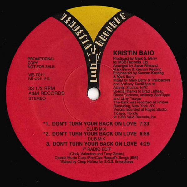 Kristin Baio - Don't Turn Your Back On Love (12", Promo)