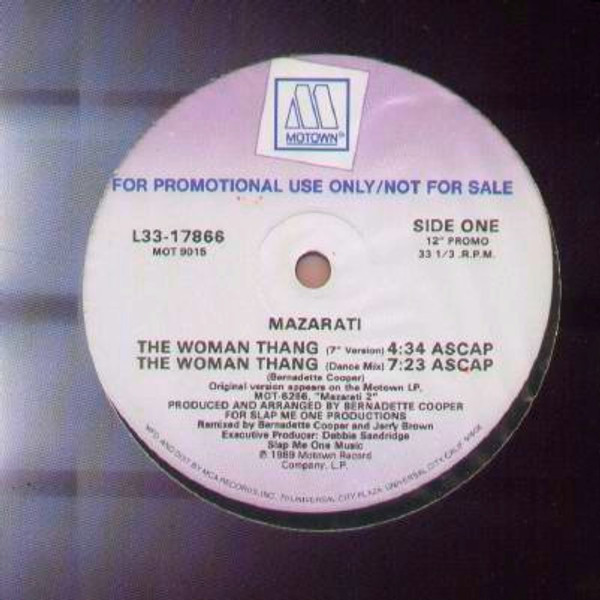 Mazarati - The Woman Thang - Motown - L33-17866 - 12", Promo 941015247