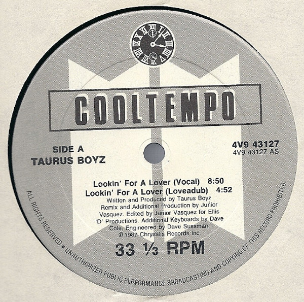 Taurus Boyz - Lookin' For A Lover - Chrysalis, Cooltempo - 4V9 43127 - 12" 941015603