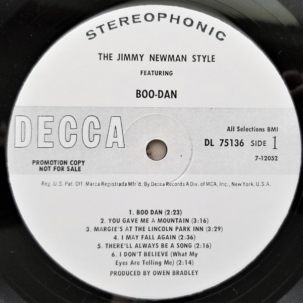 Jimmy Newman* - The Jimmy Newman Style (LP, Promo)