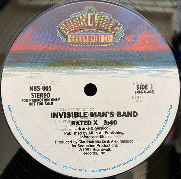 Invisible Man's Band - Rated X (12", Promo)