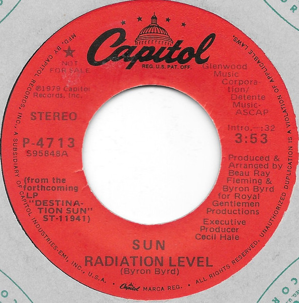 Sun (7) - Radiation Level (7", Mono, Promo)