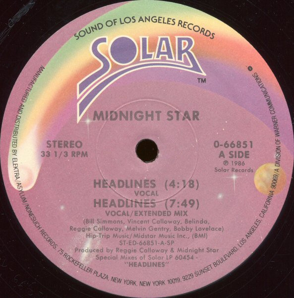 Midnight Star - Headlines - Solar - 0-66851 - 12" 945019762