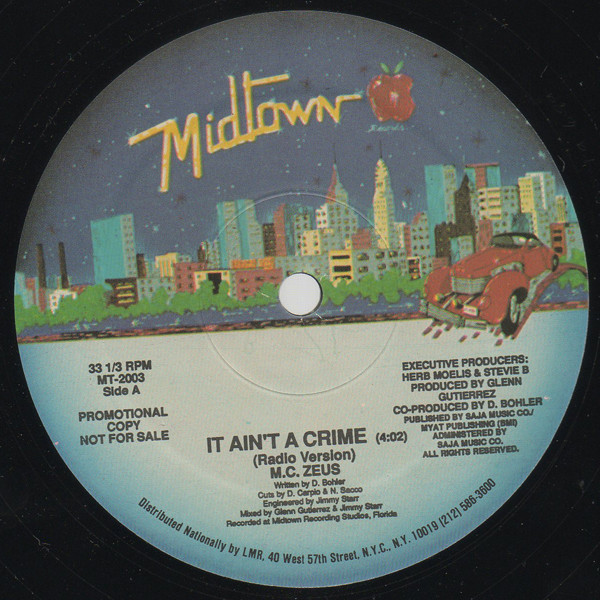 MC Zeus - It Ain't A Crime - Midtown Records - MT-2003 - 12", Promo 945295866