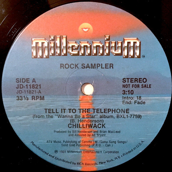 Chilliwack - Tell It To The Telephone (12", S/Sided, Promo)