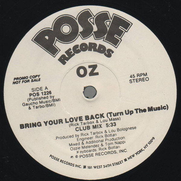 OZ (2) - Bring Your Love Back (Turn Up The Music) (12", Promo)