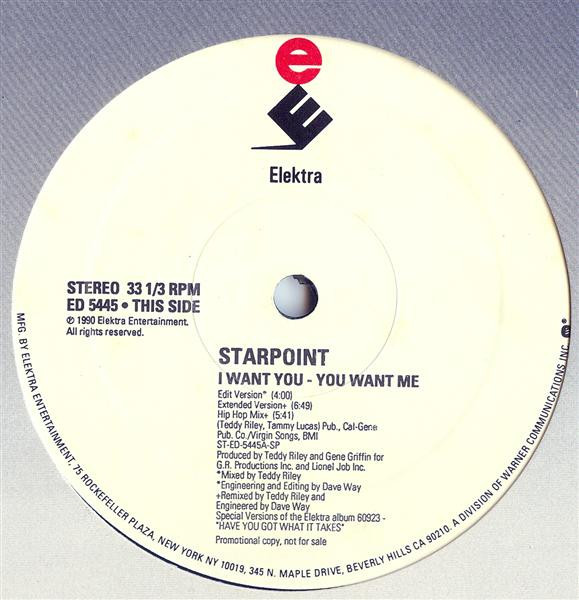 Starpoint - I Want You - You Want Me - Elektra - ED 5445 - 12", Promo 946133388