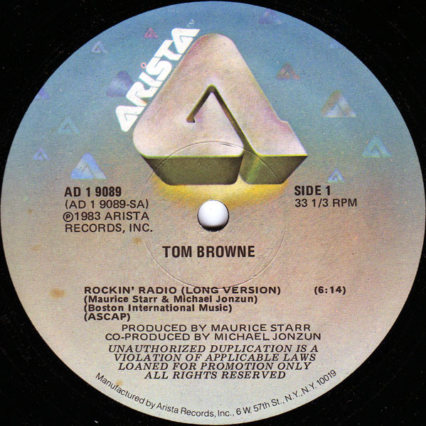Tom Browne - Rockin' Radio (12", Promo)