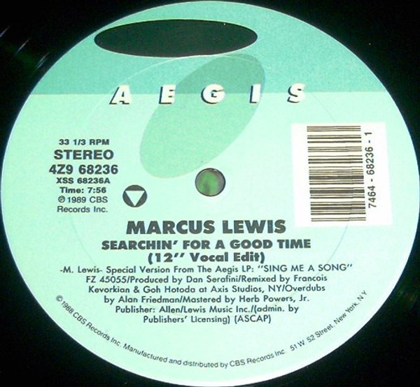 Marcus Lewis - Searchin' For A Good Time - Aegis - 4Z9 68236 - 12" 946185797
