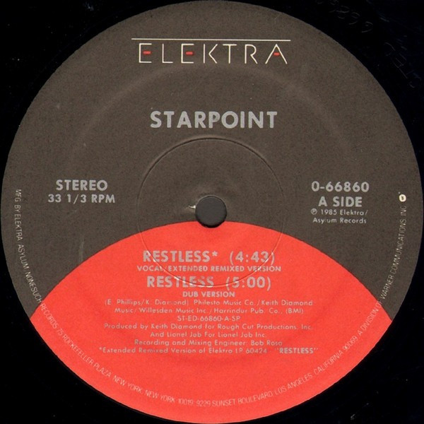 Starpoint - Restless - Elektra - 0-66860 - 12" 946322368