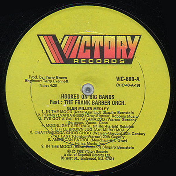 The Frank Barber Orchestra - Hooked On Big Bands - Victory Records (2) - VIC-800 - 12" 946343630