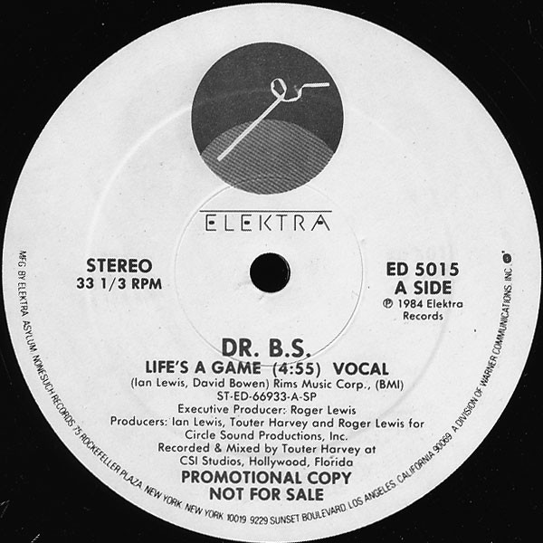 Dr. B.S. - Life's A Game / Life's A Bitch (12", Promo)