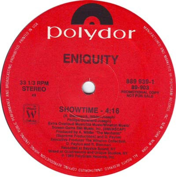 Eniquity - Showtime / Don't Play With Me (12", Promo)
