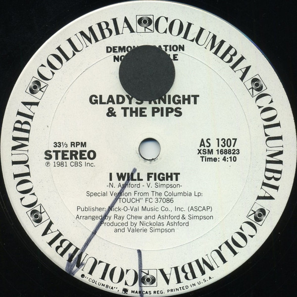 Gladys Knight And The Pips - I Will Fight (12", Promo)