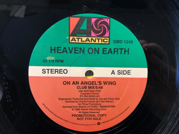 Heaven On Earth - On An Angel's Wing (12", Single, Promo)