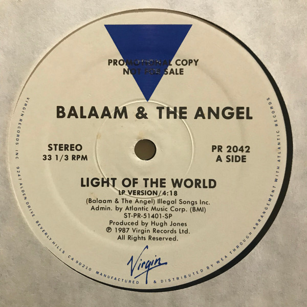 Balaam & The Angel* - Light Of The World (12", Single, Promo)