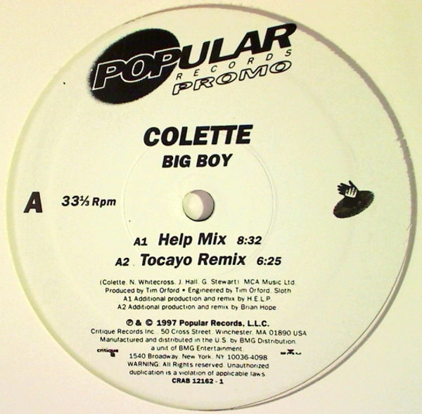 Colette (2) - Big Boy (12", Promo)
