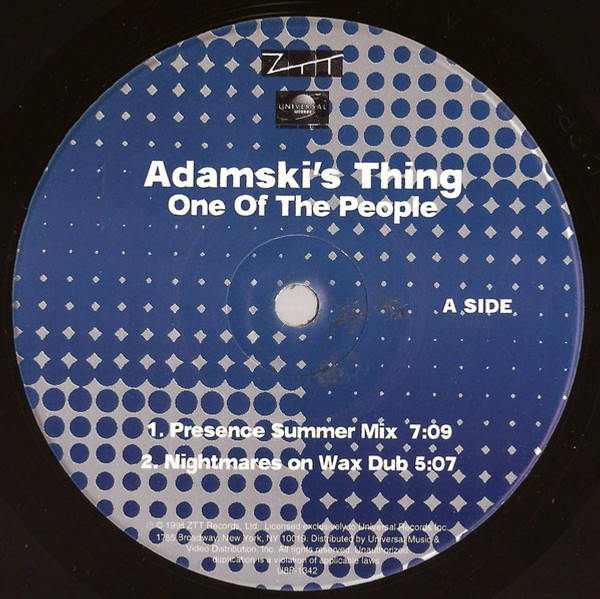 Adamski's Thing - One Of The People (12", Promo)