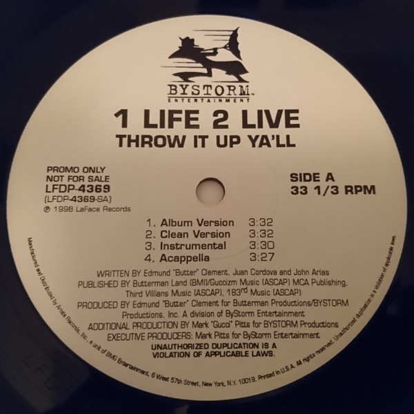 1 Life 2 Live - Throw It Up Ya'll / Show Love (12", Promo)