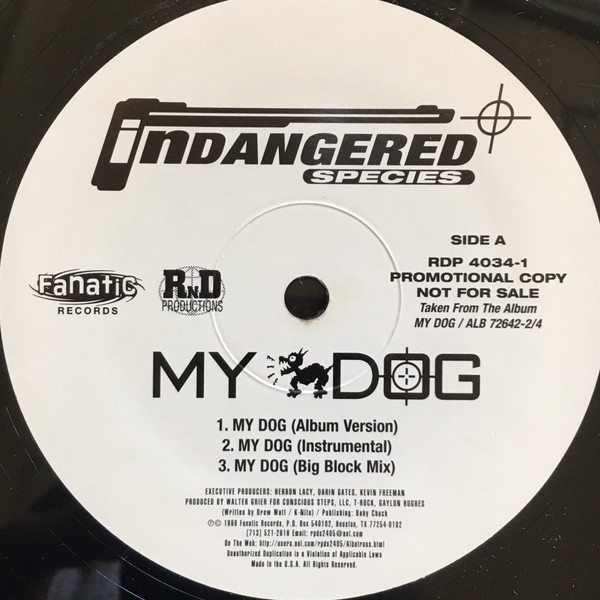 Indangered Species - My Dog - Fanatic Records, R & D Productions - RDP 4034-1 - 12", Single, Promo 960394593