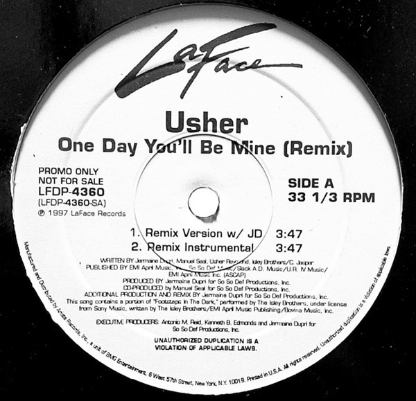 Usher - One Day You'll Be Mine (Remix) (12", Promo)