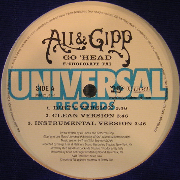 Ali & Gipp - Go 'Head (12", Promo)