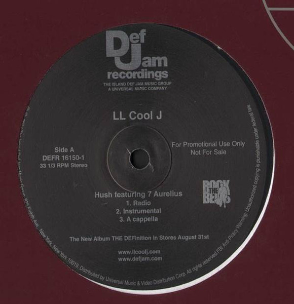 LL Cool J - Hush / Rub My Back - Def Jam Recordings - DEFR-16150-1 - 12", Promo 978519044