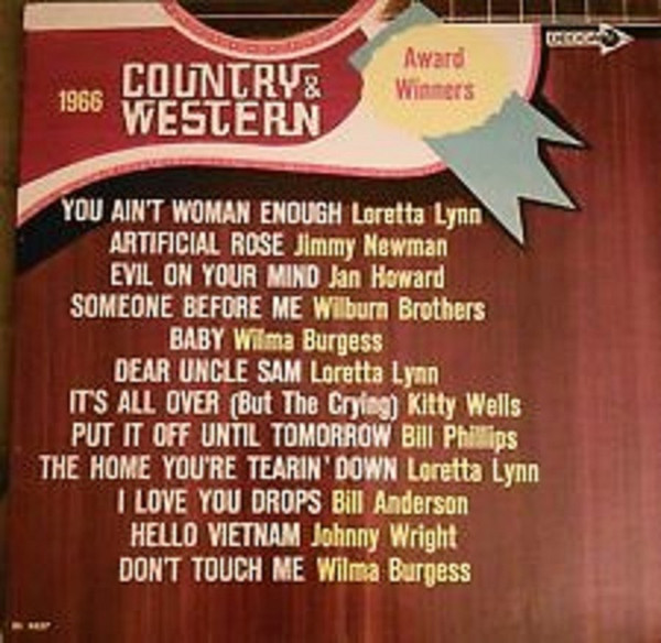 Various - 1966 Country & Western Award Winners (LP, Comp, Mono)