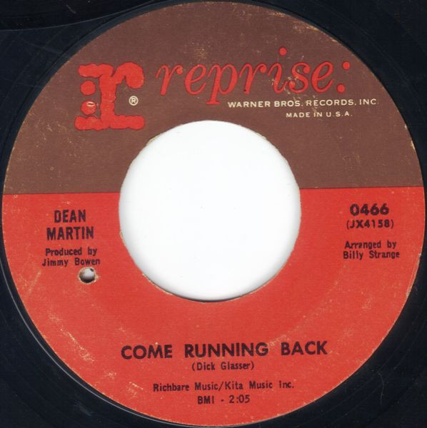 Dean Martin - Come Running Back / Bouquet Of Roses (7")