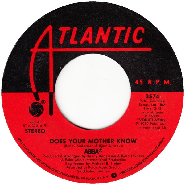 ABBA - Does Your Mother Know (7", Single, Styrene, PRC)
