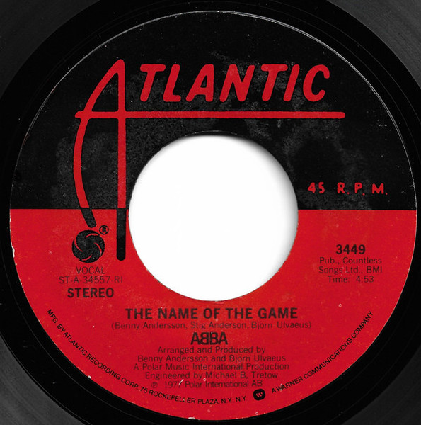 ABBA - The Name Of The Game (7", Single, Styrene, RI)