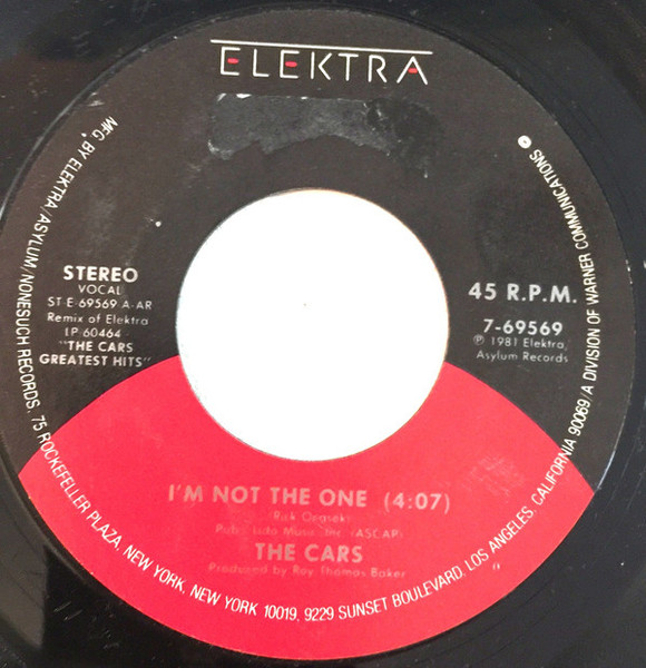 The Cars - I'm Not The One (7", Single, AR)