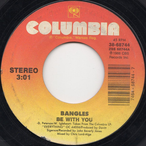Bangles - Be With You (7", Single, Styrene, Car)