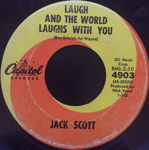 Jack Scott - Laugh And The World Laughs With You / Strangers (7", Single, Scr)