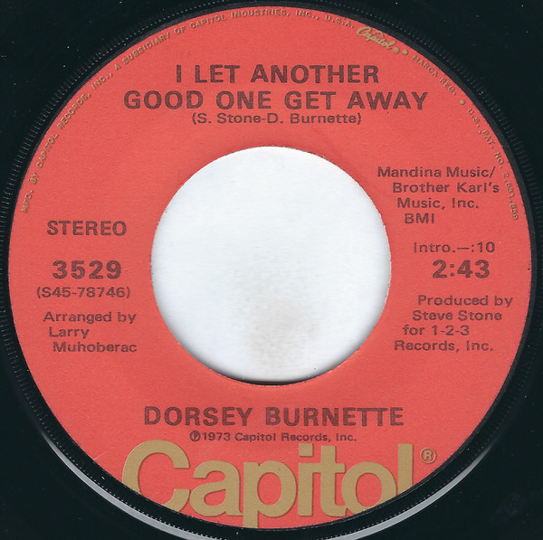Dorsey Burnette - I Let Another Good One Get Away / Take Your Weapons, Lay 'Em Down (7", Single, Los)