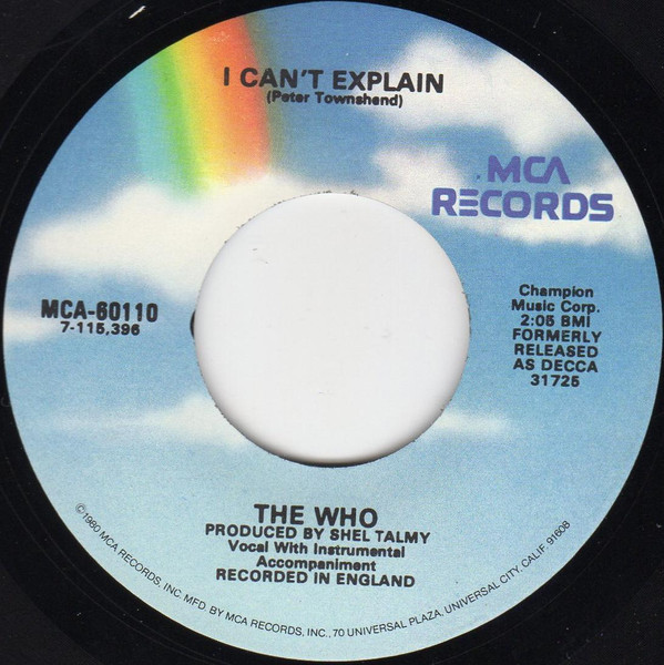 The Who - I Can't Explain (7", Single, RE, Glo)