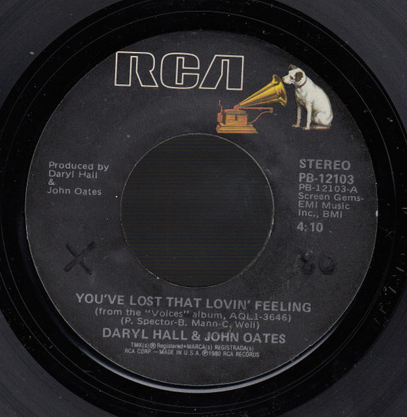 Daryl Hall & John Oates - You've Lost That Lovin' Feelin' - RCA - PB-12103 - 7", Single, Styrene, Ind 1012126058