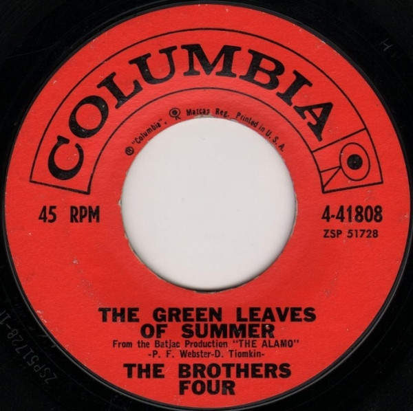The Brothers Four - The Green Leaves Of Summer / Beautiful Brown Eyes (7")