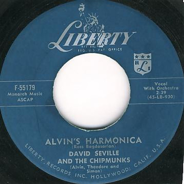 David Seville And The Chipmunks - Alvin's Harmonica / Mediocre - Liberty - F-55179 - 7", Single 1027803489