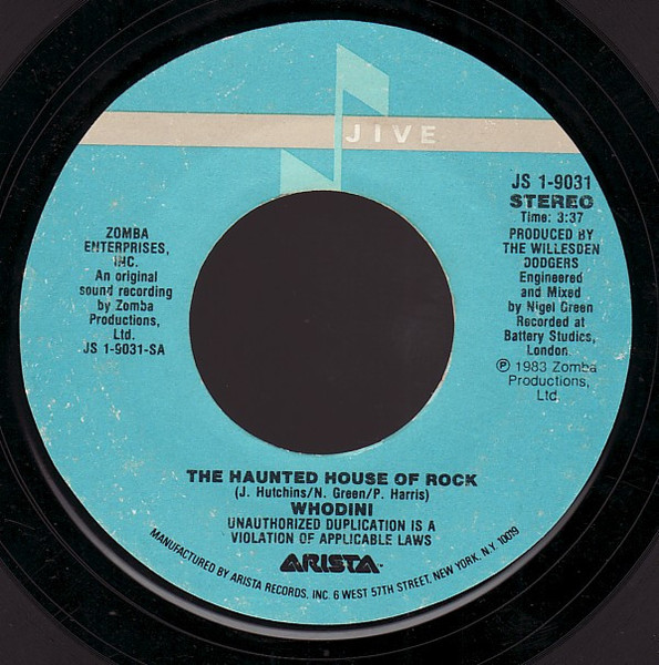Whodini - The Haunted House Of Rock (7", Single)