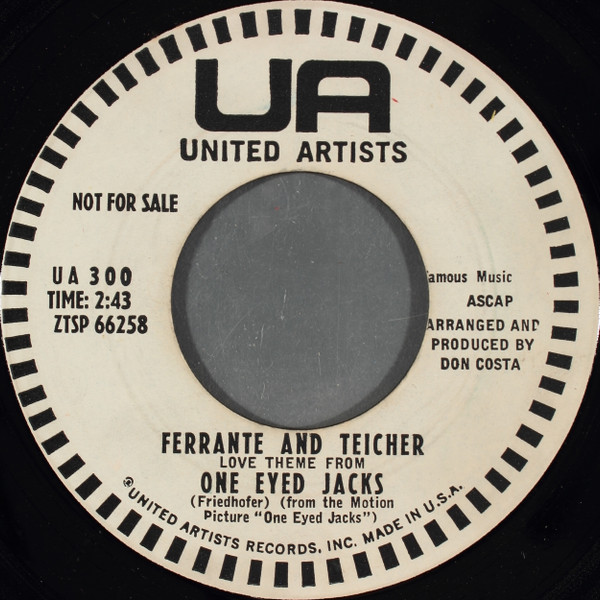 Ferrante And Teicher* - (Love Theme From) One Eyed Jacks / (Tara's Theme From) Gone With The Wind (7", Single, Promo)