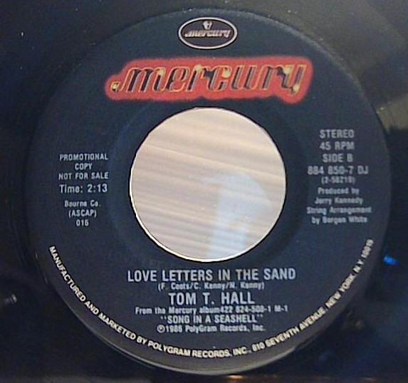 Tom T. Hall - Love Letters In The Sand (7", Promo)