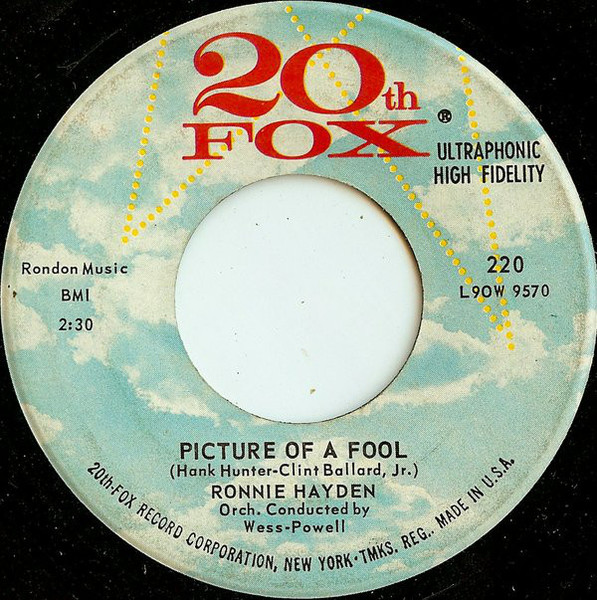 Ronnie Hayden - Picture Of A Fool (7", Single)